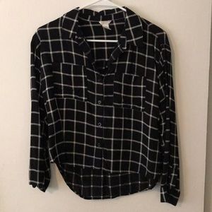 Black and white button up